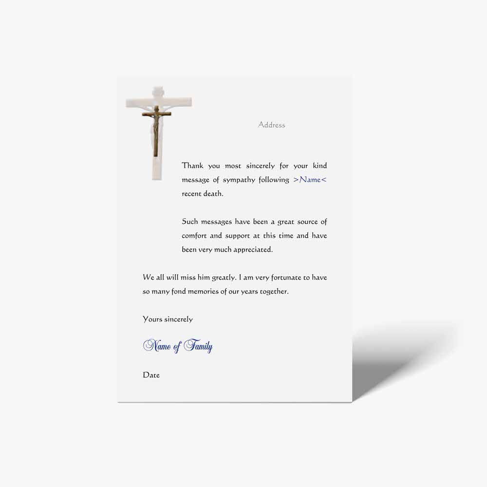 thank you card with cross