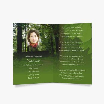 green funeral program template