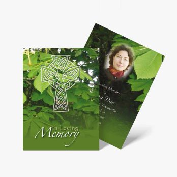 celtic cross memorial card