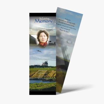 a bookmark with a photo of a woman on it