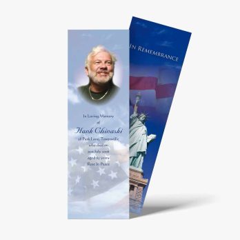 a bookmarks with an image of the statue of liberty