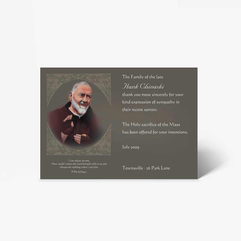 st peter's catholic church funeral card