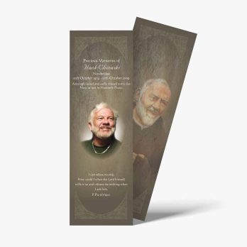 a bookmark with an image of an old man