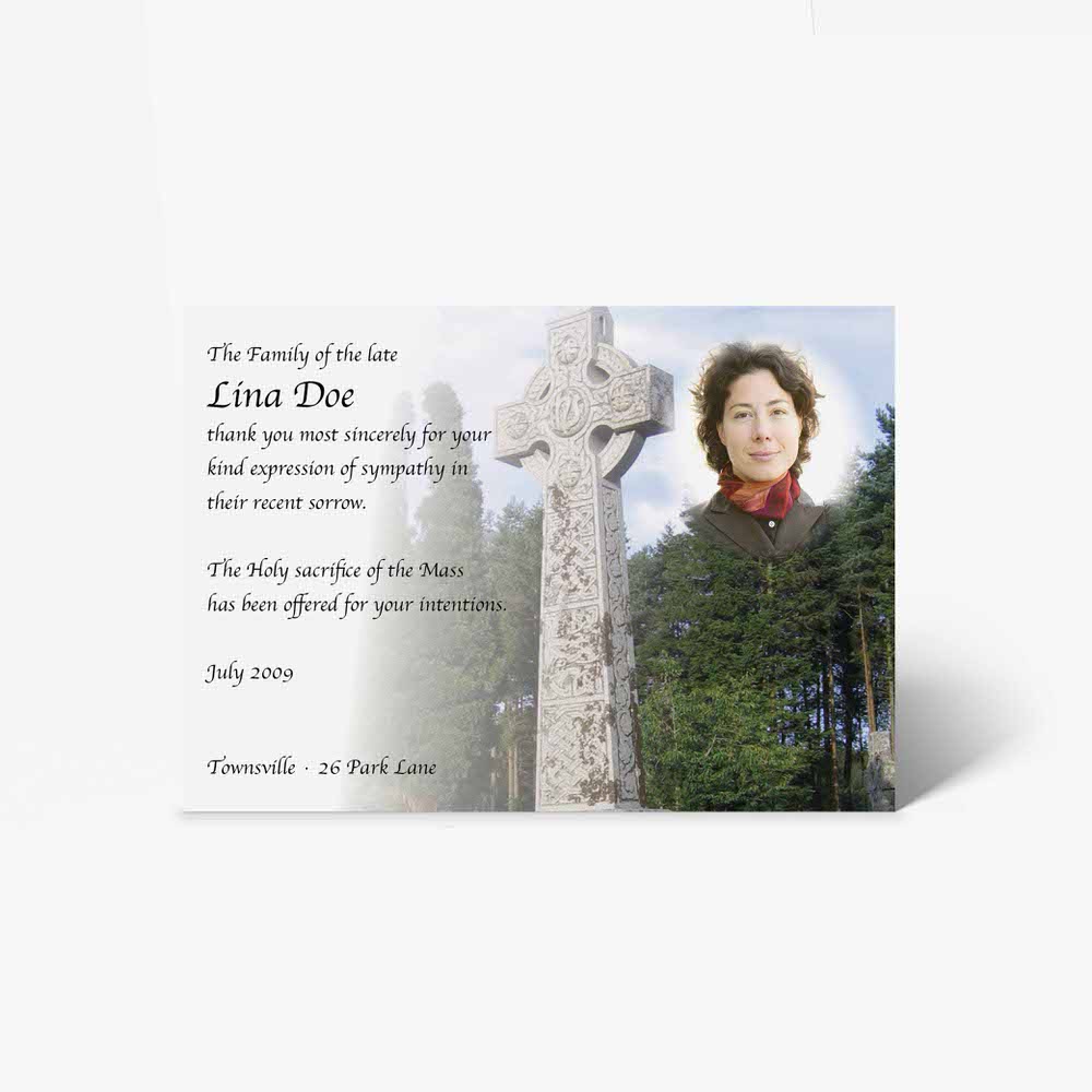 funeral card template - celtic cross