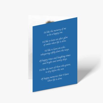 i am like the memory of the sea blue greeting card