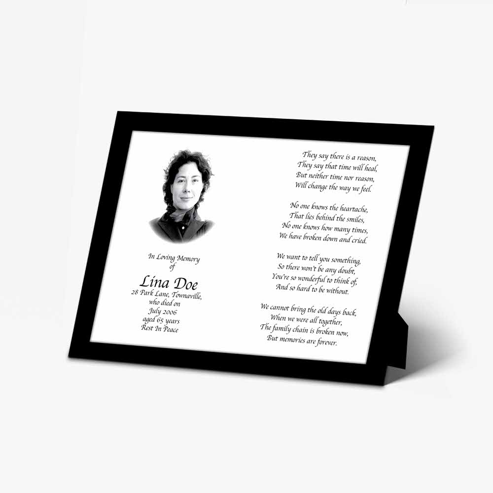 funeral home memorial photo frame