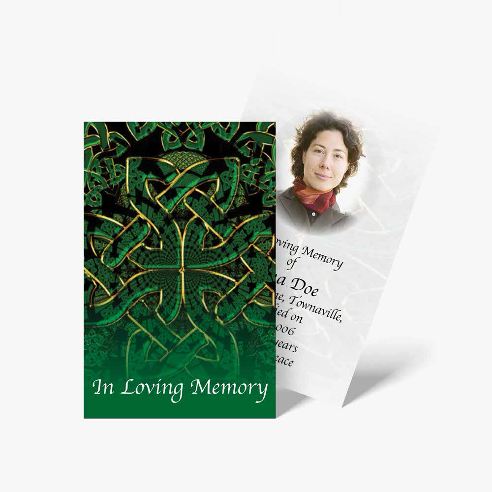 celtic funeral card template