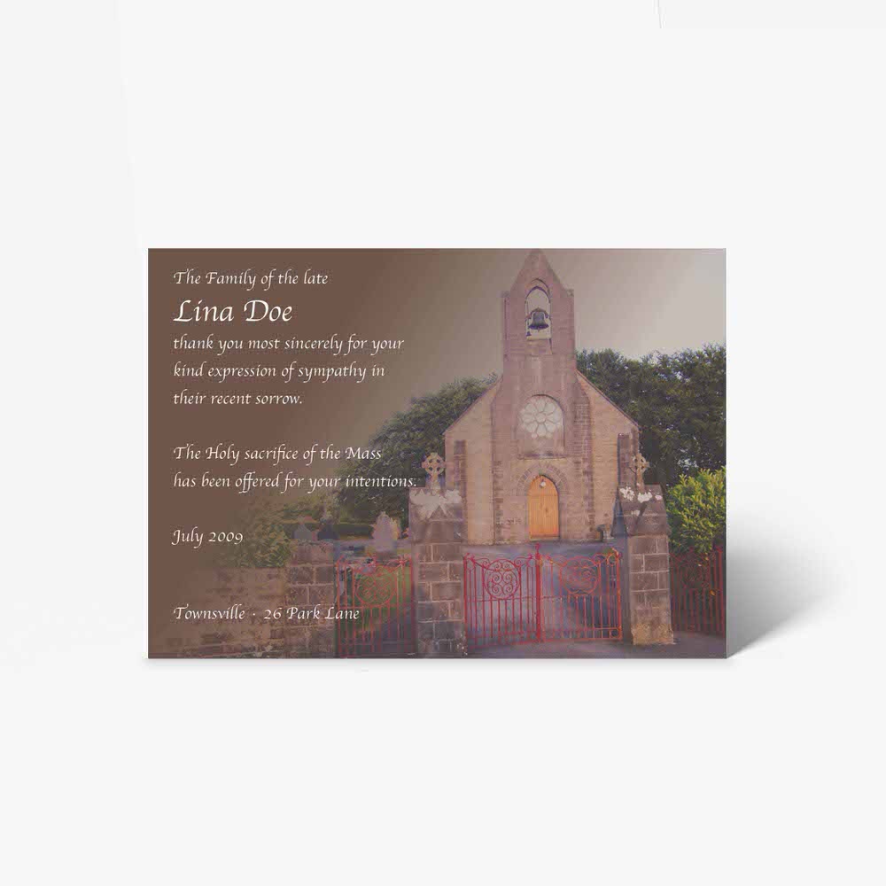 funeral card - church