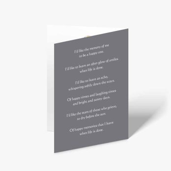a greeting card with a poem on it