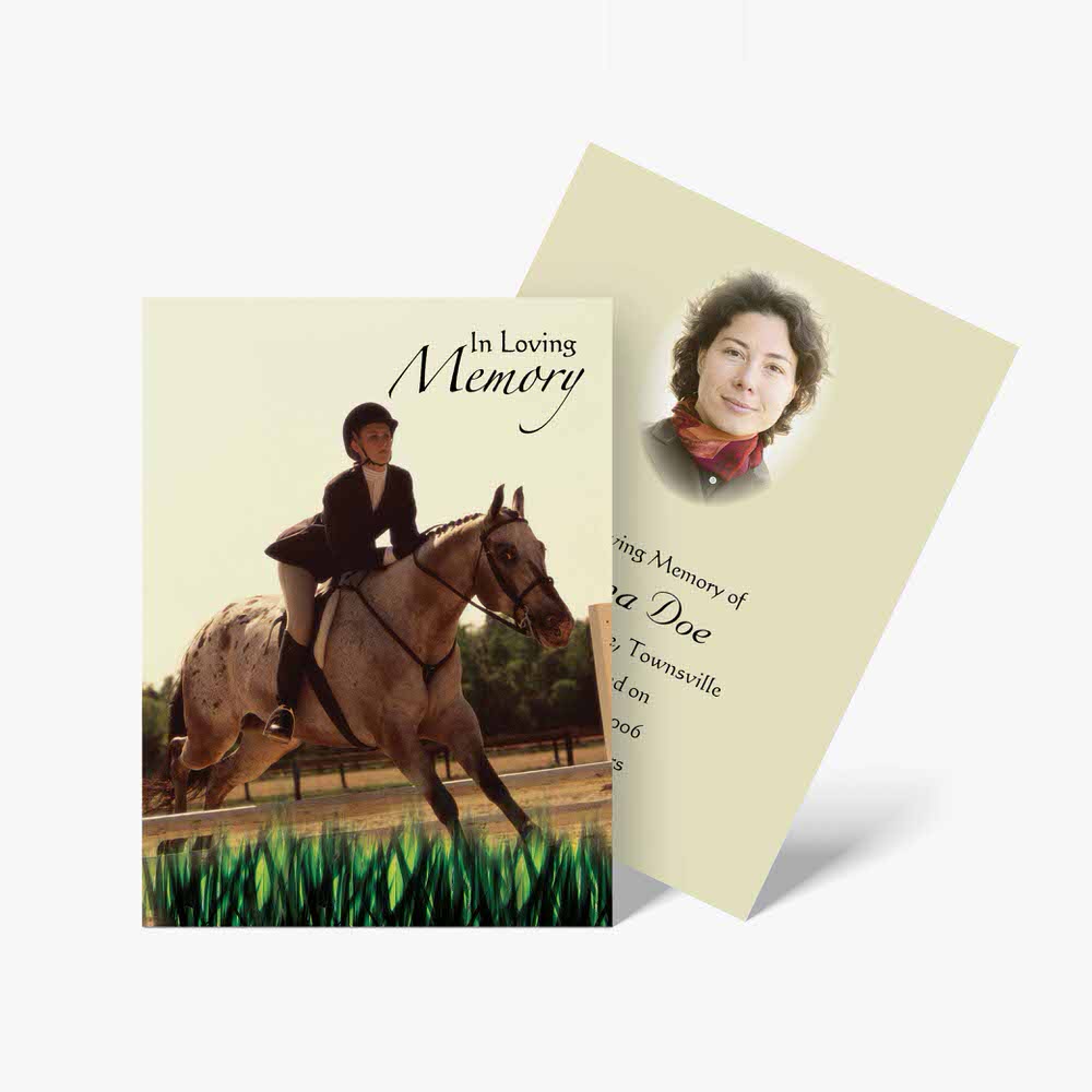horse riding memorial card