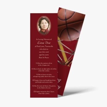 a bookmark with a basketball theme