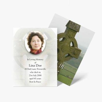 celtic cross funeral cards