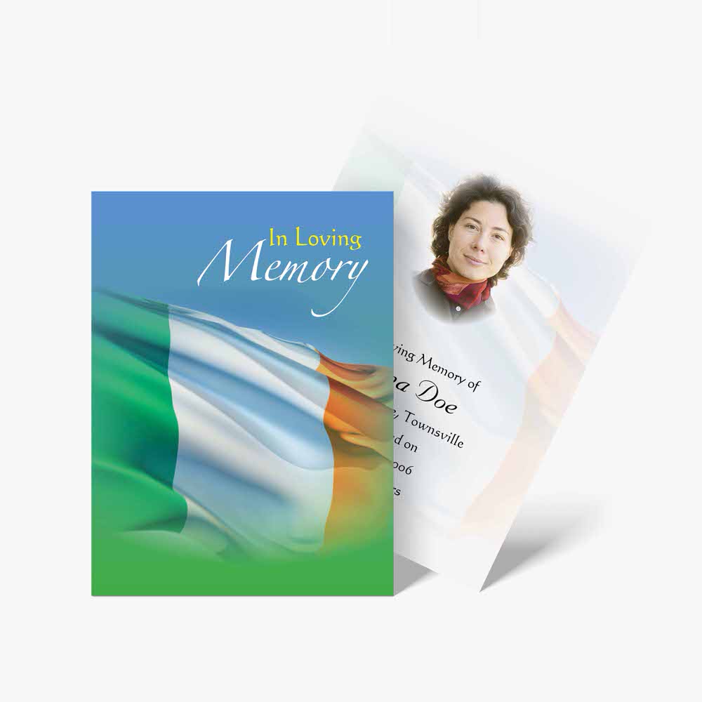 funeral program template with irish flag