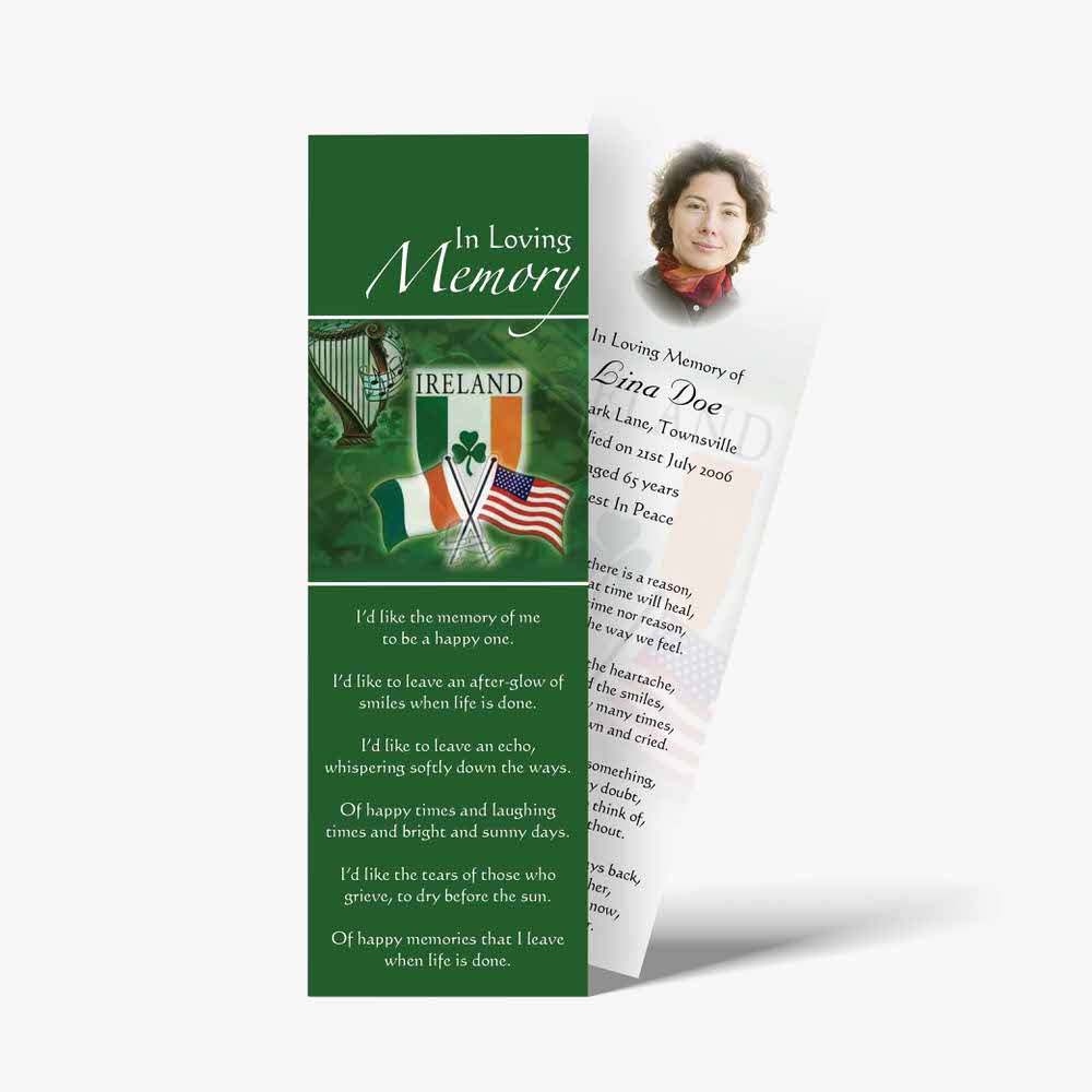 irish memorial bookmark, transparent png