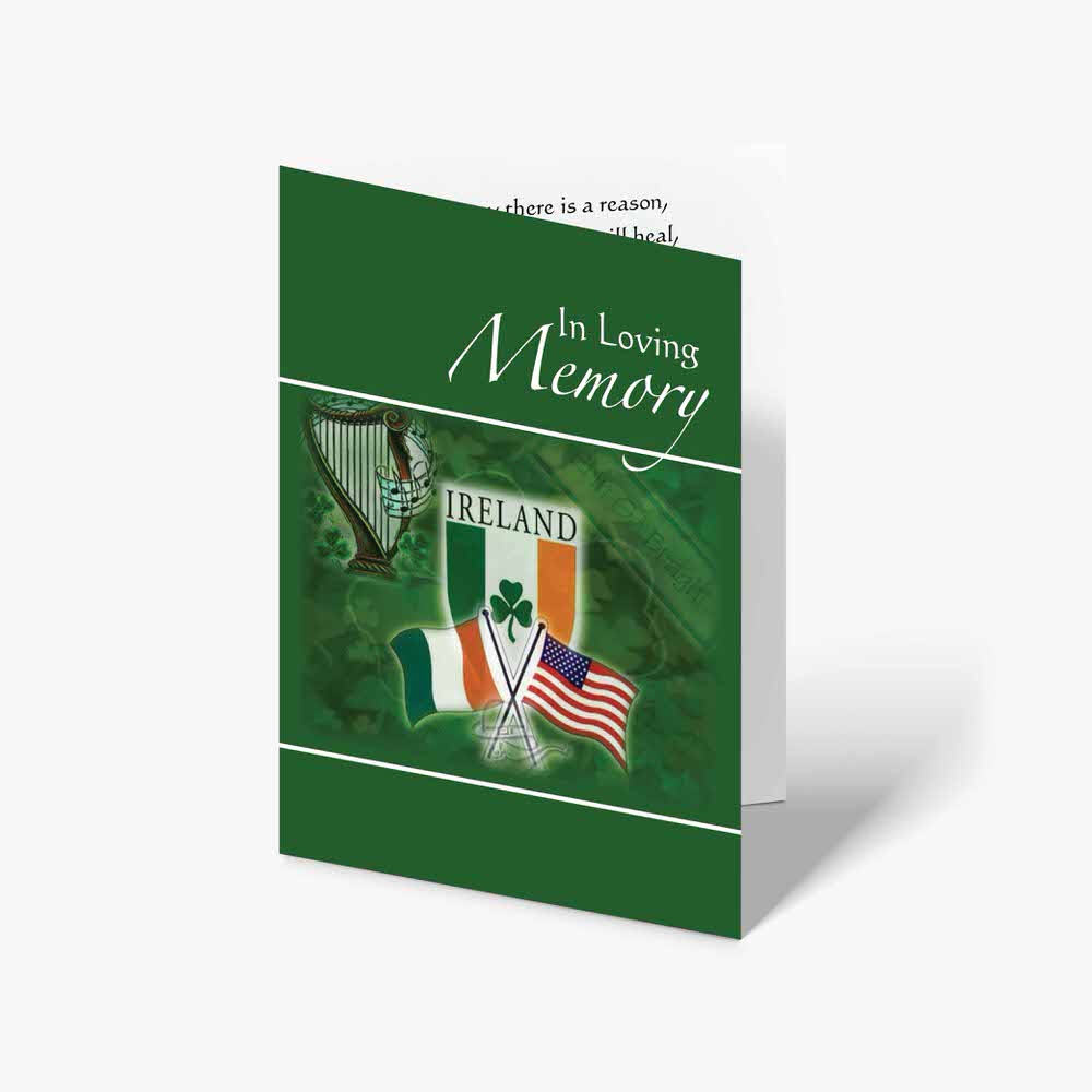 irish flag memorial card