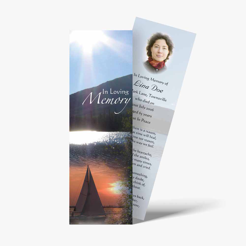 a bookmark with a photo of a sailboat on it