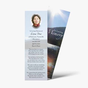 a bookmark with a photo of a woman in the water