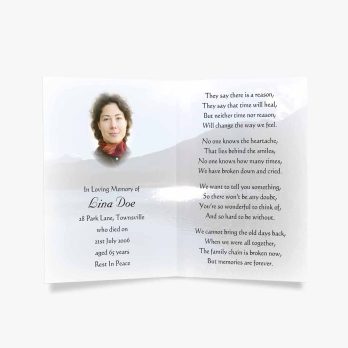 a beautiful memorial card for a loved one