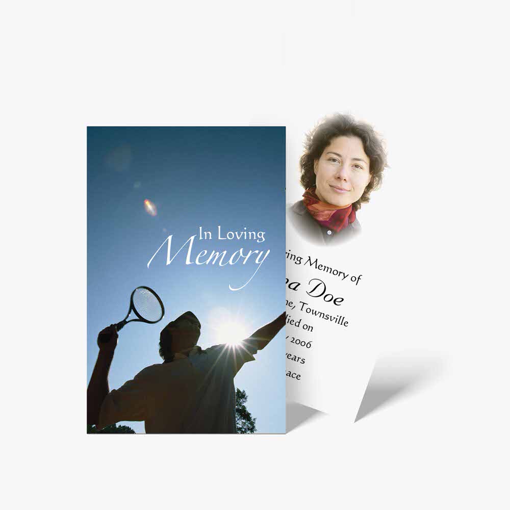 memorial cards for tennis players