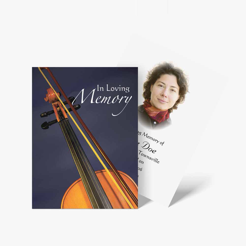 in loving memory - violin memorial card