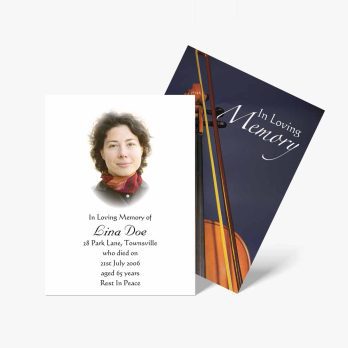 memorial cards with violin