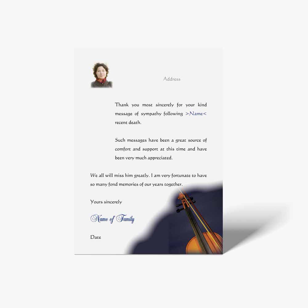 thank you letter for violinist