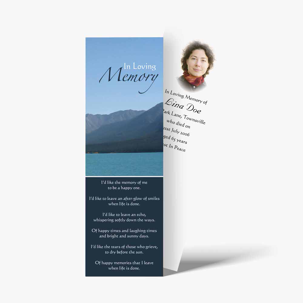 memorial bookmark template