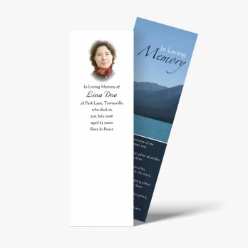 a bookmark with a photo of a woman on it