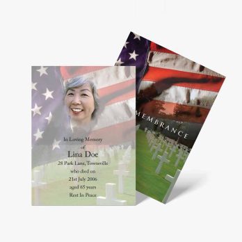 memorial cards with american flag