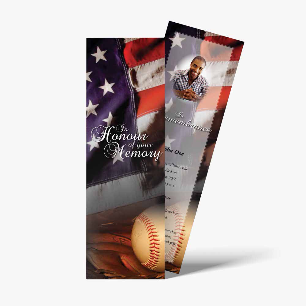 baseball memorial bookmark template