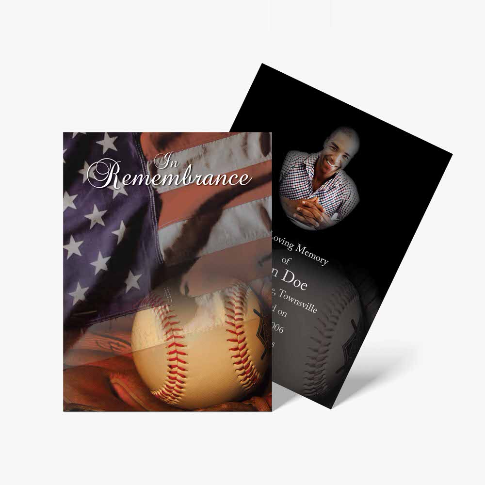 baseball memorial card template