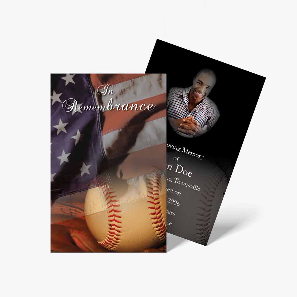 baseball memorial card template