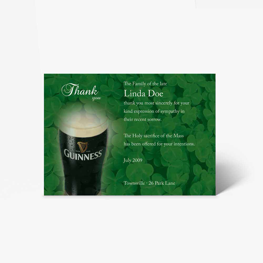 st patrick's day thank you card