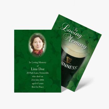 shamrock funeral cards