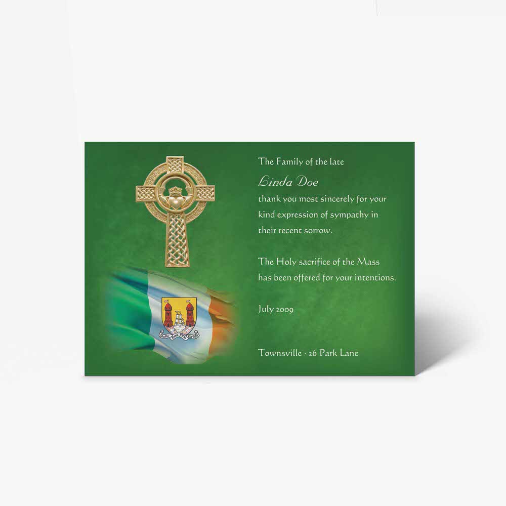 celtic cross and irish flag greeting card