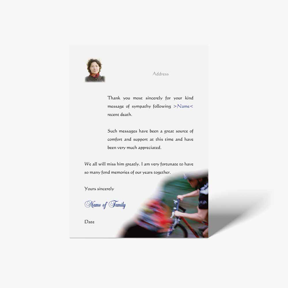 thank you letter for a bike ride