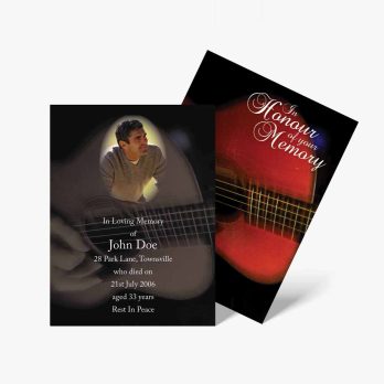 guitar memorial card