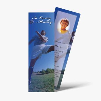 a bookmark with a soccer player on it
