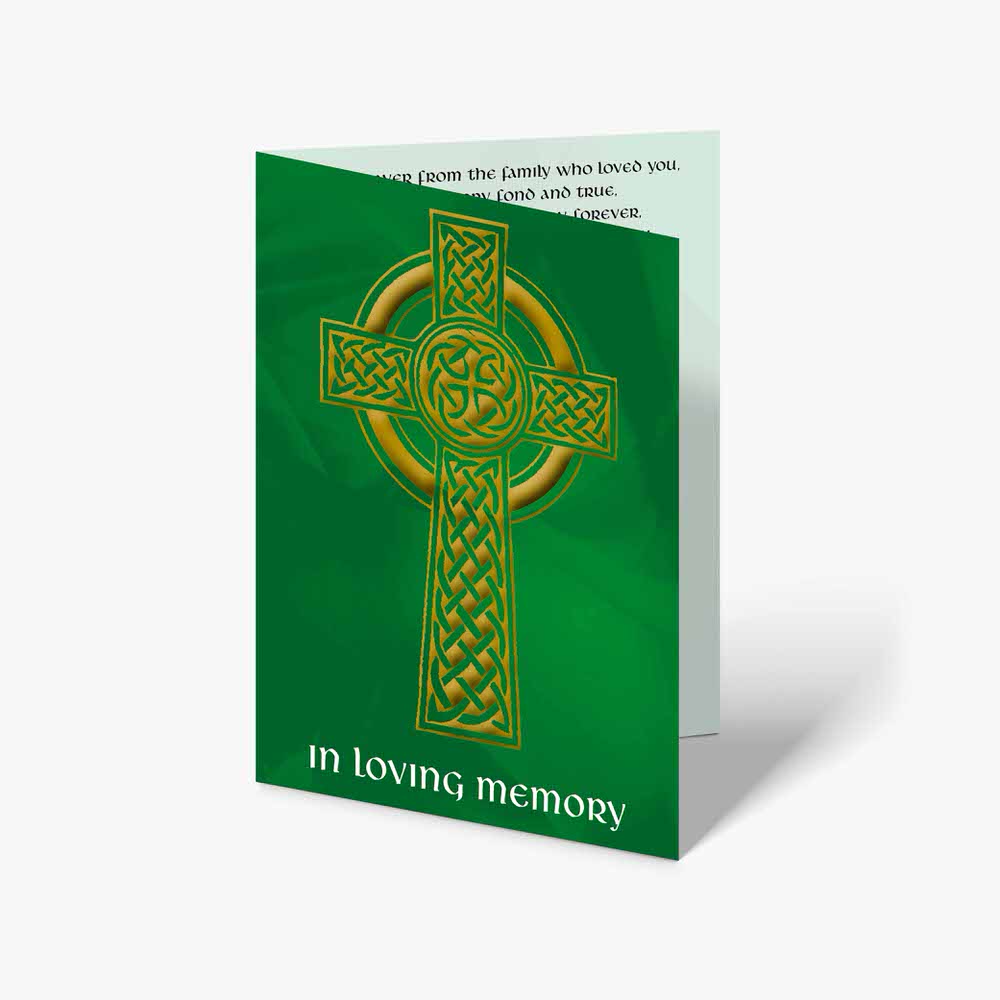 celtic cross memorial card