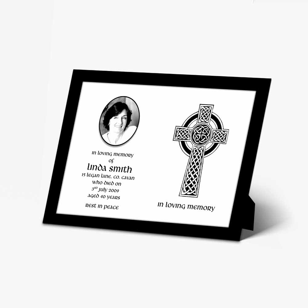 celtic cross memorial photo frame