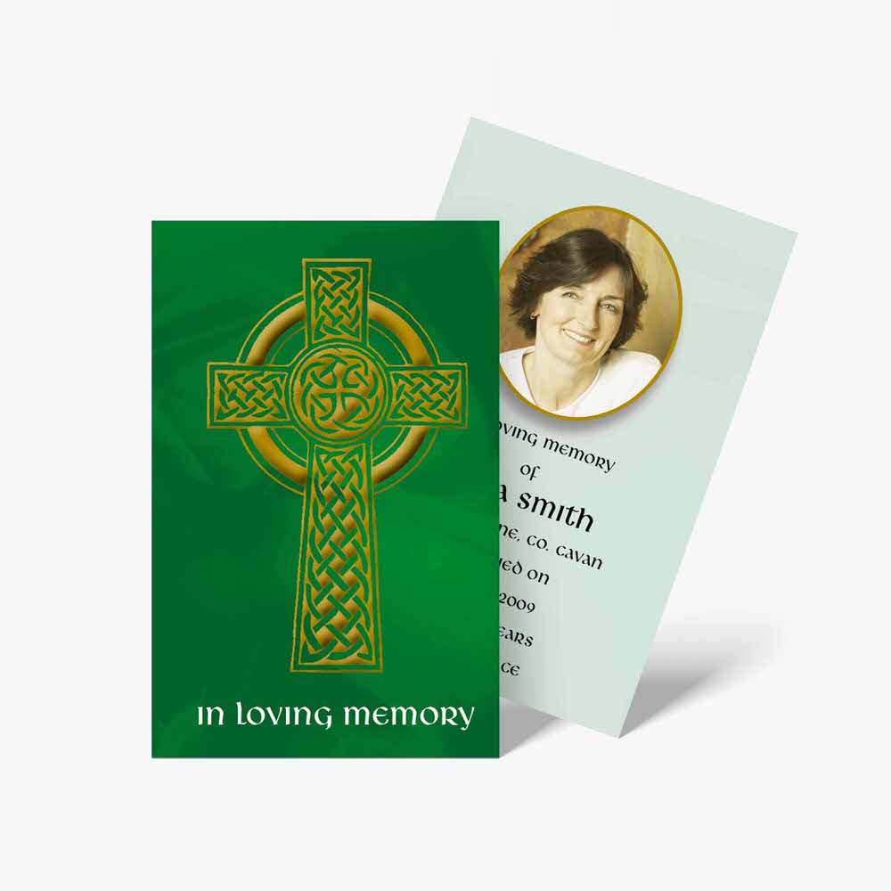 celtic cross funeral cards