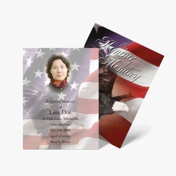 memorial cards with american flag