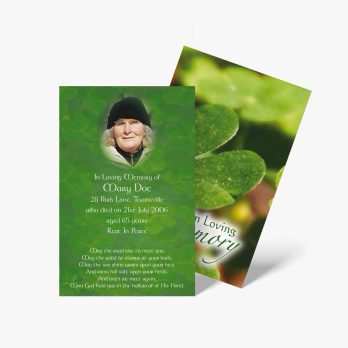 st patrick's day funeral card template