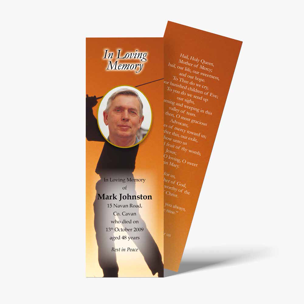 golf memorial bookmark template
