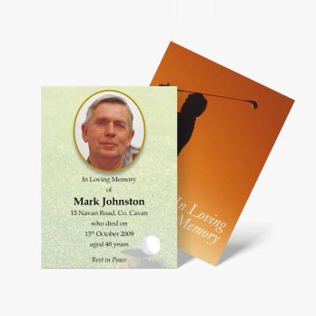 golf memorial cards