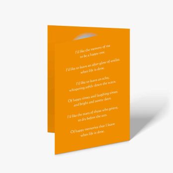 the poem of the day orange greeting card