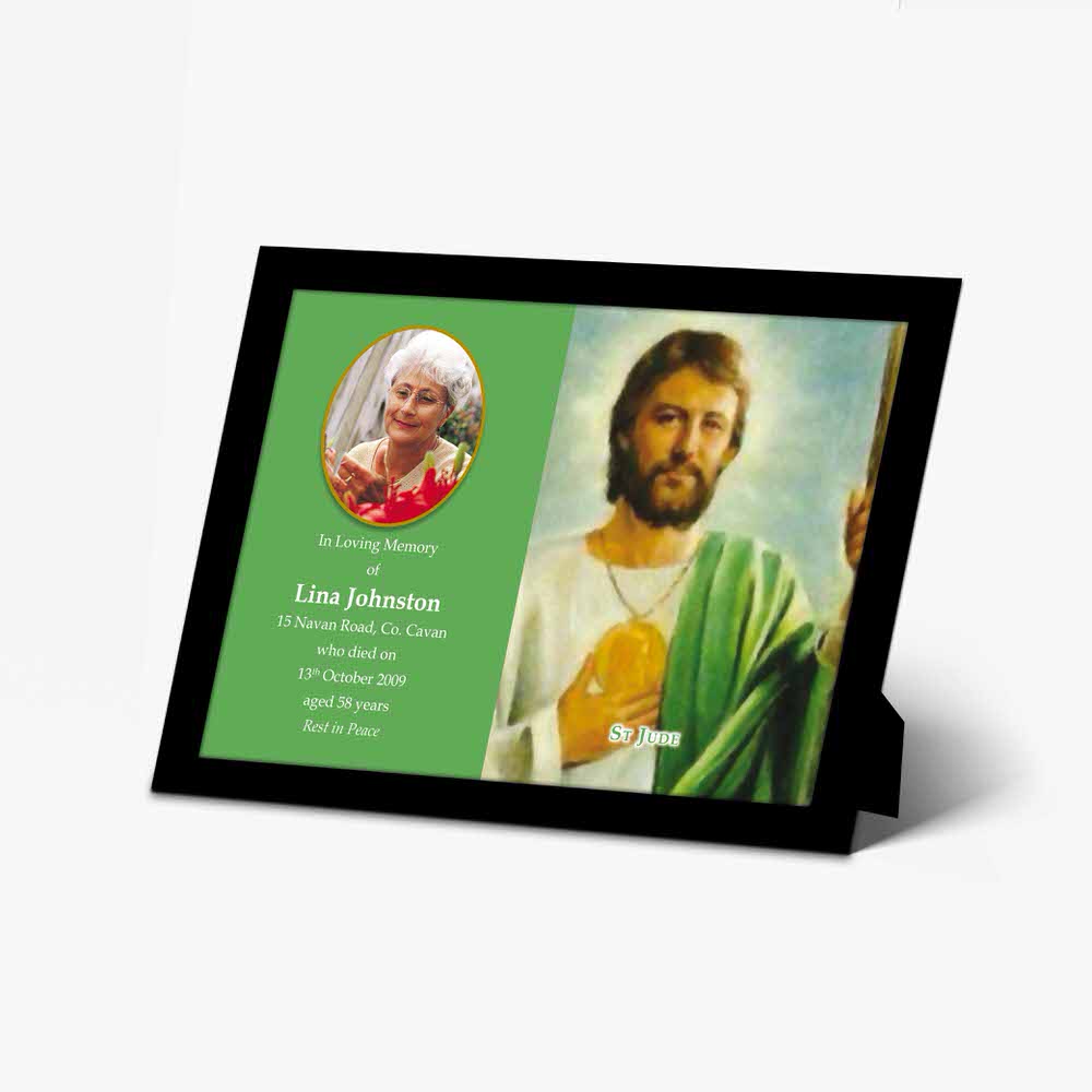 personalised photo frame with jesus and green background