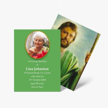 green funeral card template