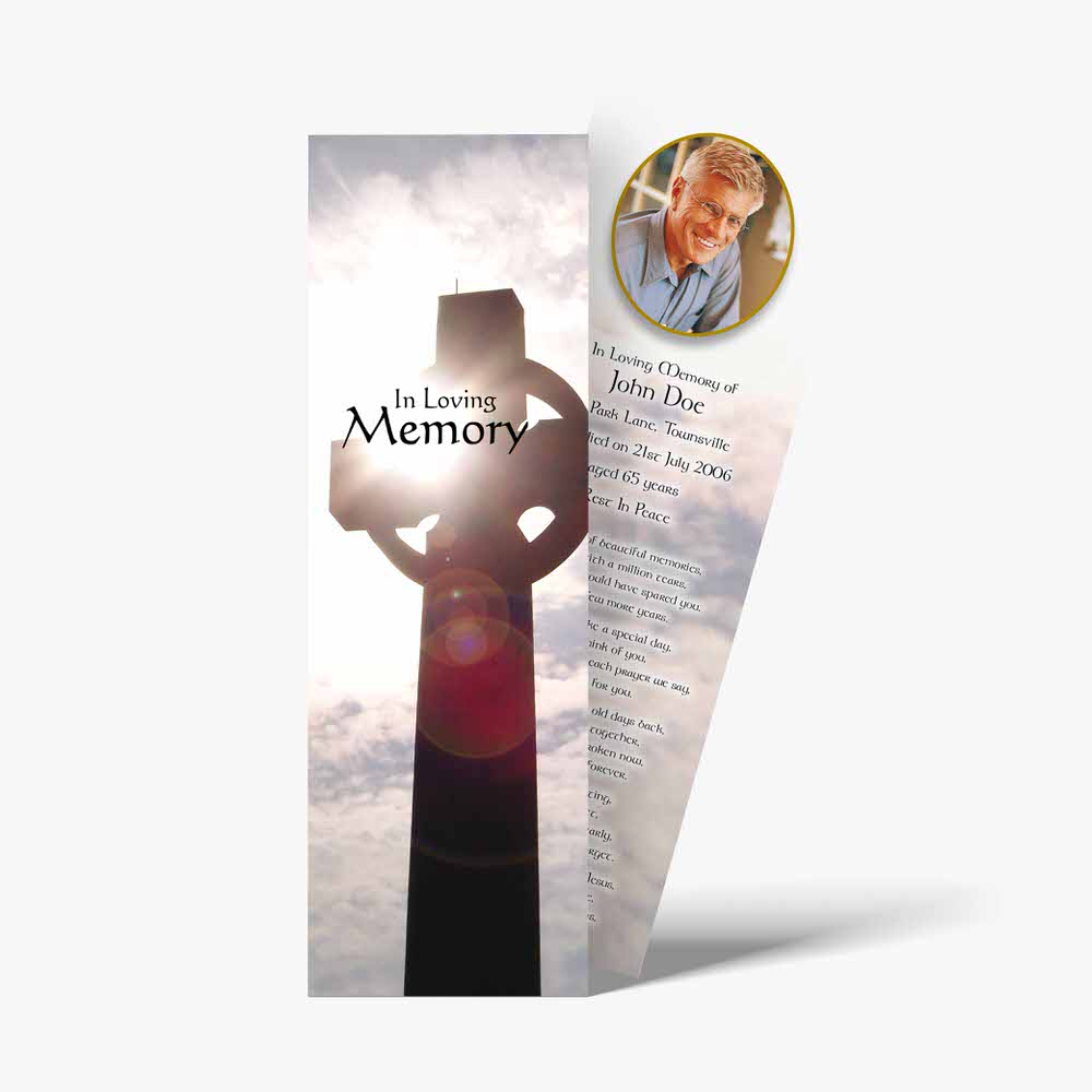 a memorial bookmark template