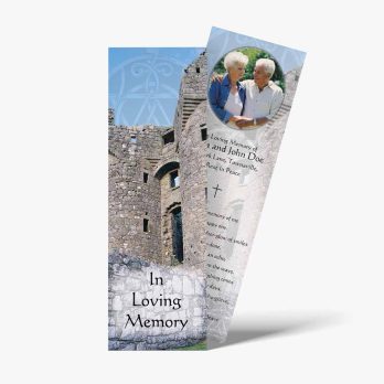 a bookmark with a photo of an old castle